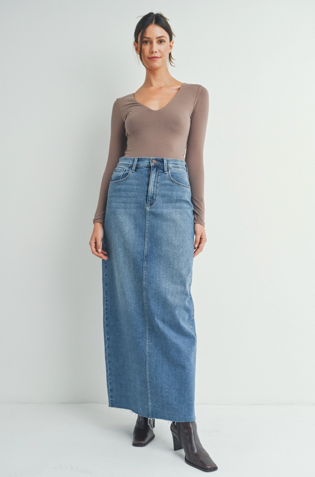 Denim Maxi Skirt - Just Black Denim– SHIFT boutique