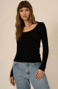 What's The Scoop Washed Rib Long Sleeve