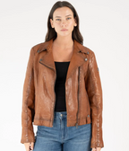 Fayola Leather Moto Jacket
