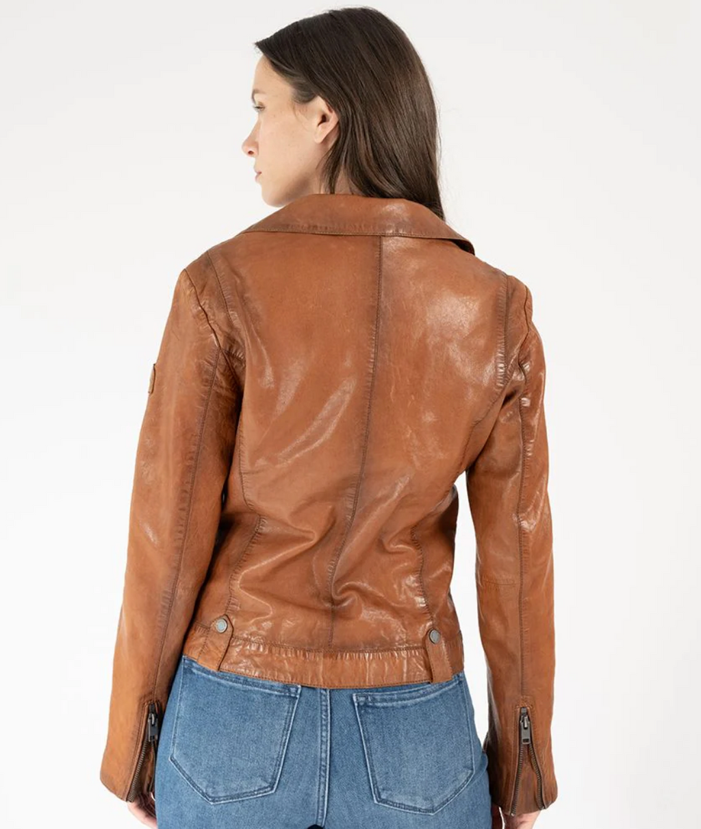 Fayola Leather Moto Jacket