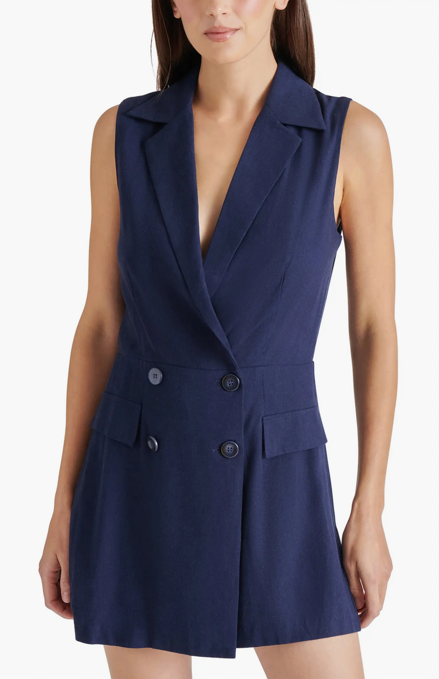 Paris Double Breasted Linen Blend Romper