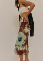 Sunset Mesh Midi Skirt