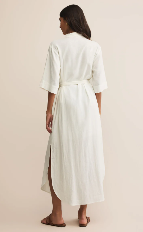 Brise Linen Midi Shirt Dress