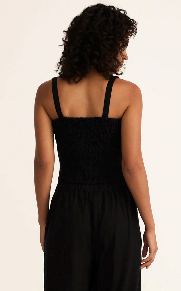 Amelie Smocked Linen Crop Tank