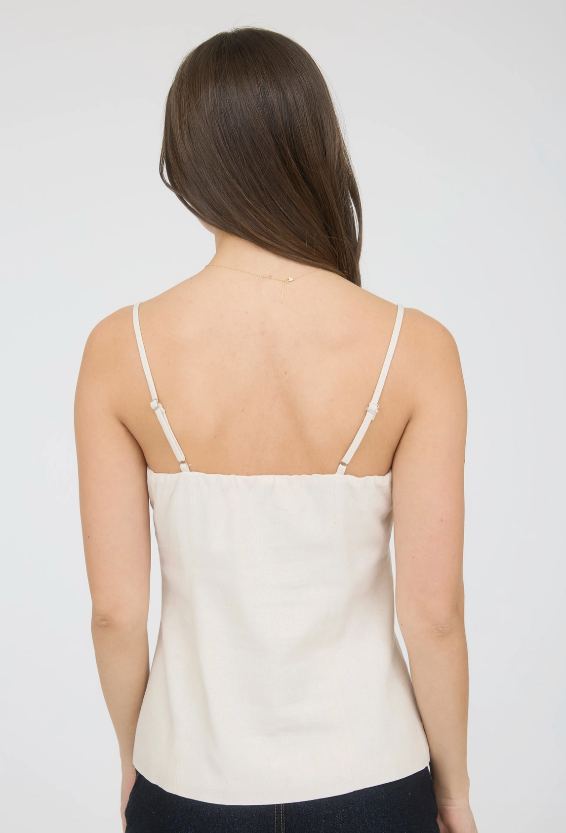 Laurel Linen Button Tank