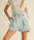 Clara Pleated Twill Shorts