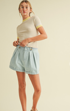 Clara Pleated Twill Shorts