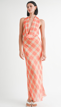 Sunrise Grid Halter Maxi