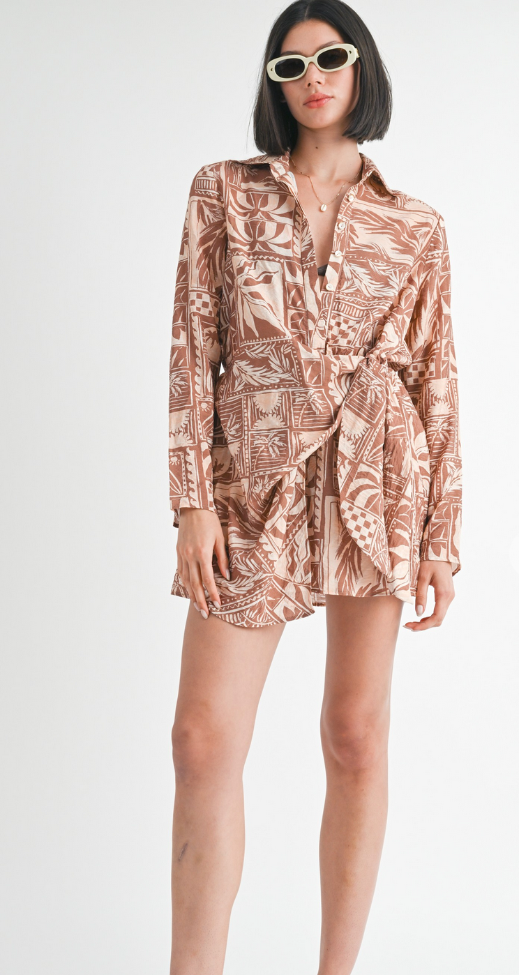 Sahara Stamp Shirt Dress