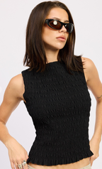 Backstage Smocked Open Back Tank