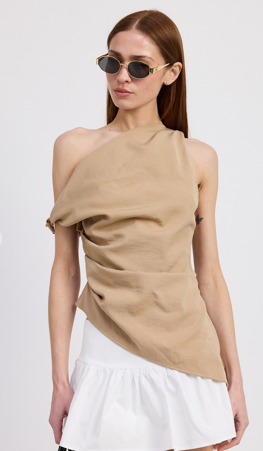Asmmetry Drape One-Shoulder Top