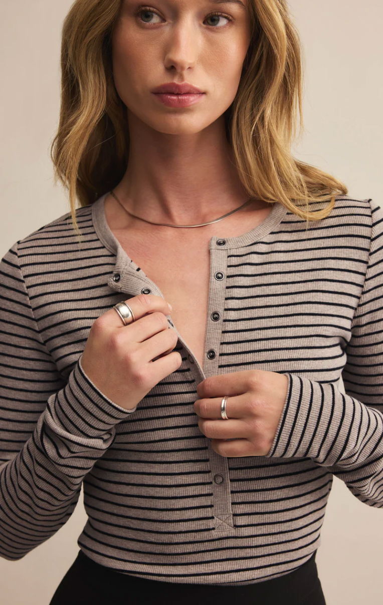 Stella Stripe Modal Henley