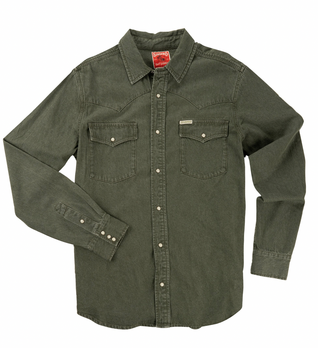 Wyatt Pearl Snap Long Sleeve Denim Shirt