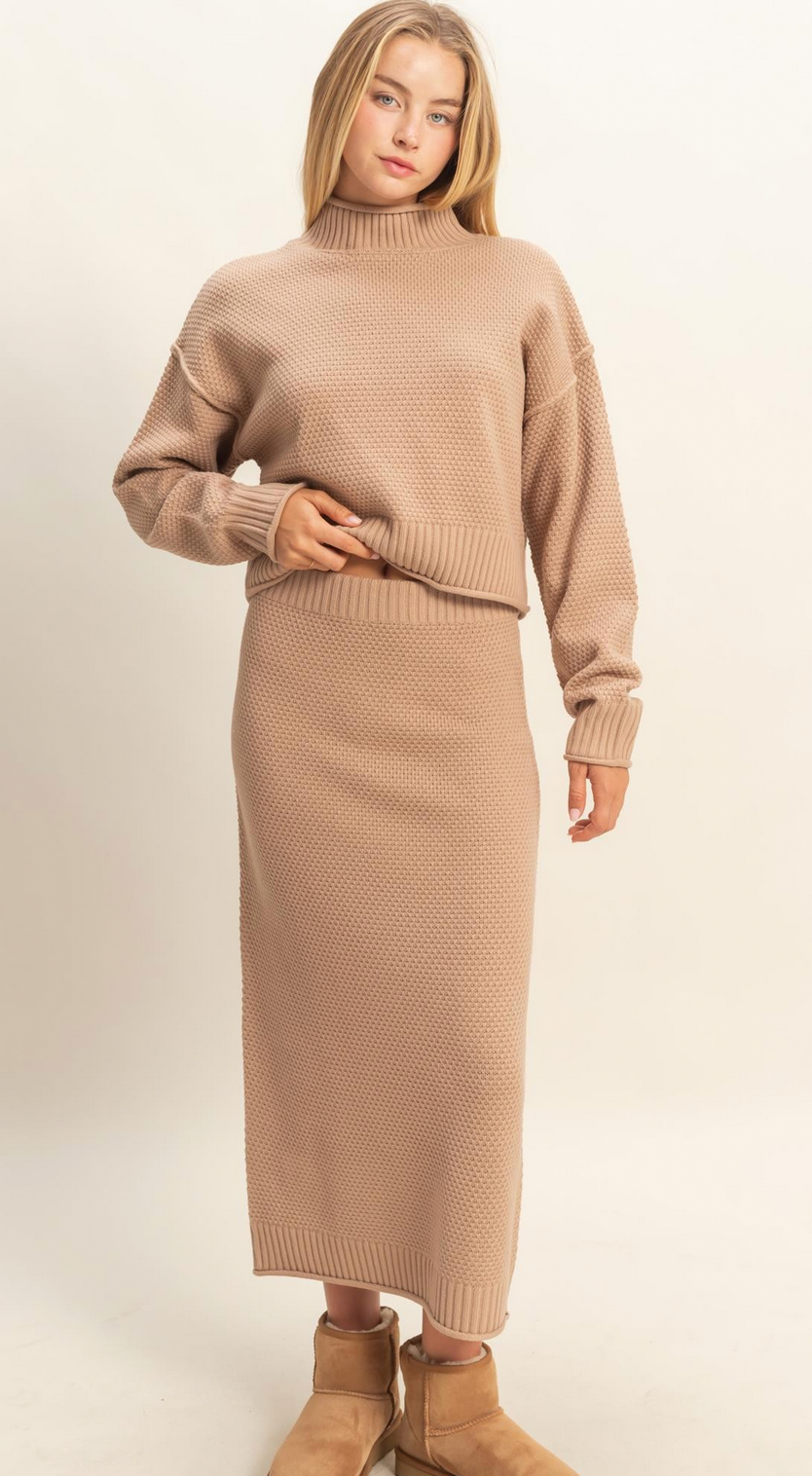 Willa Waffle Knit Midi Skirt