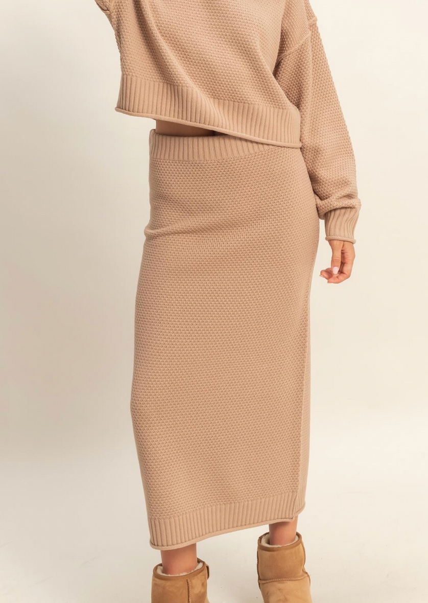 Willa Waffle Knit Midi Skirt