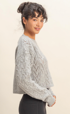 Emery Pointelle Knit Cropped Sweater
