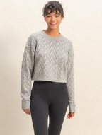 Emery Pointelle Knit Cropped Sweater
