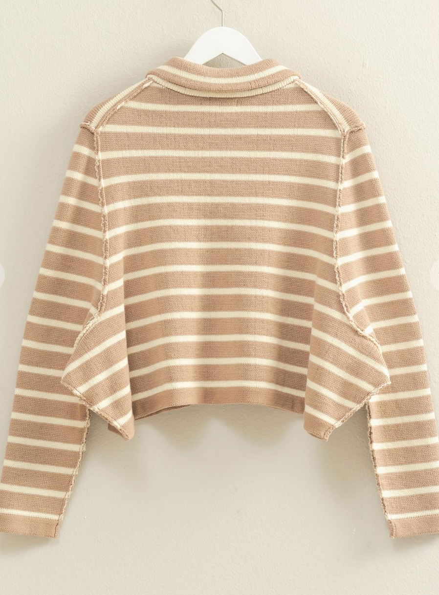 Charlie Striped Knit Button-Up