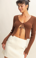 Cocoa Tie Front Cardigan