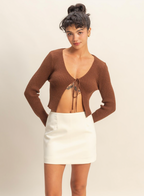 Cocoa Tie Front Cardigan