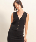 Onyx Button Knit Vest