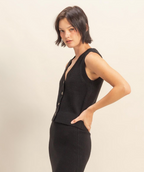 Onyx Button Knit Vest