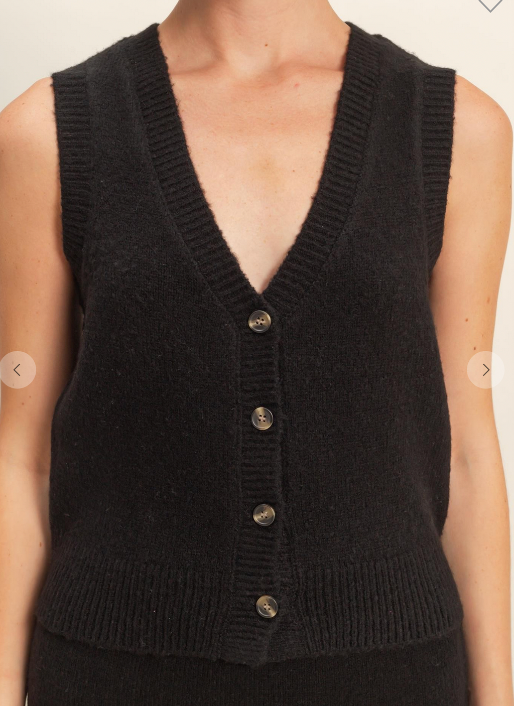 Onyx Button Knit Vest
