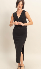 Onyx Knit Midi Skirt