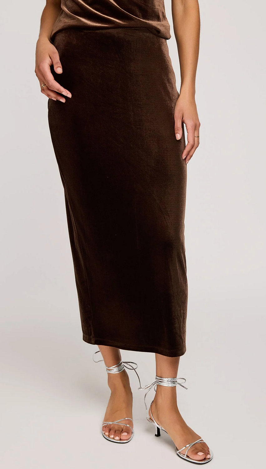 Dahlia Velvet Column Skirt