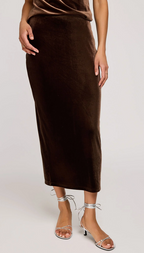 Dahlia Velvet Column Skirt
