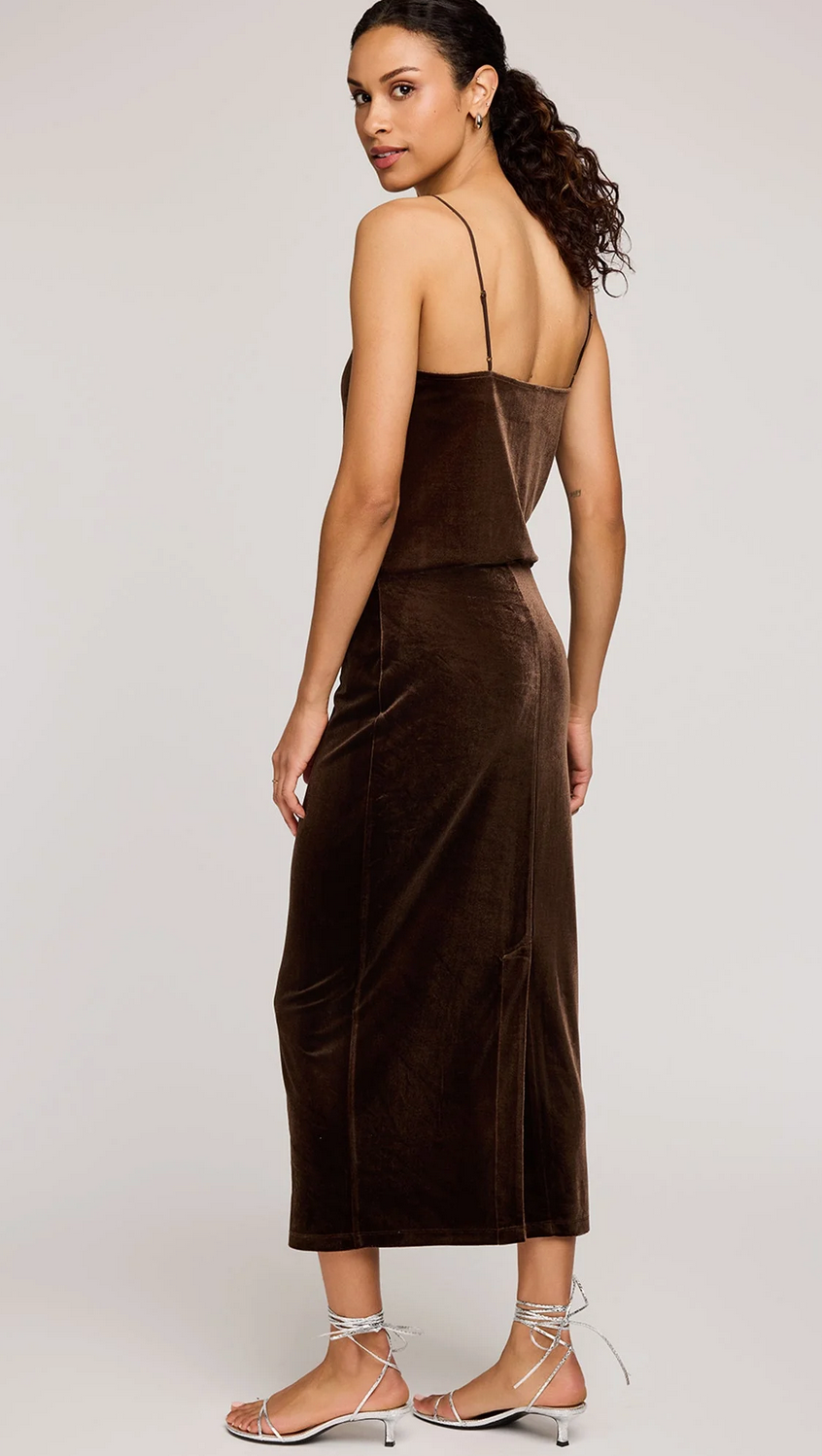 Dahlia Velvet Column Skirt