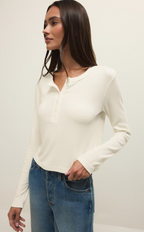 Ferris Cropped Henley Top