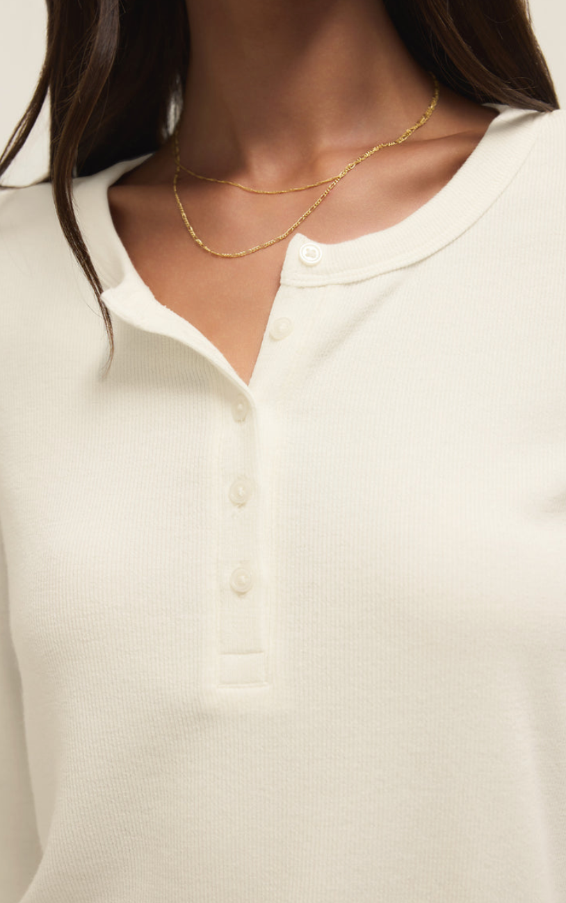 Ferris Cropped Henley Top