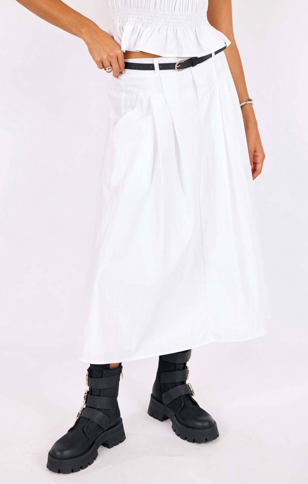 Central Park Midi Skirt with Belt