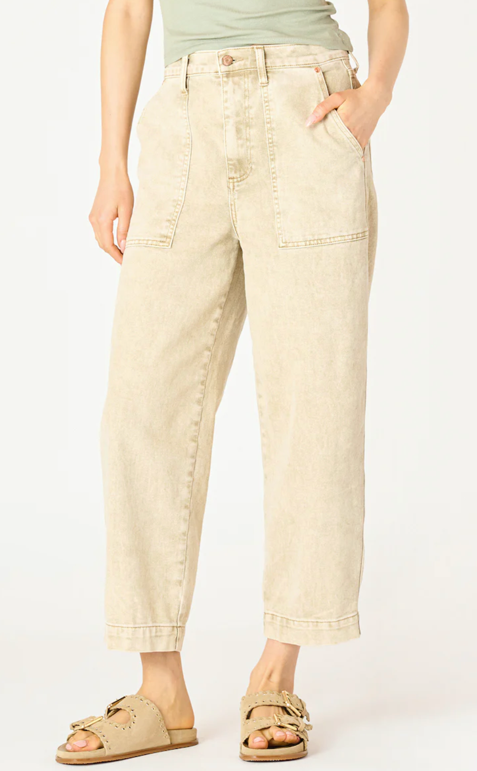 High Rise Straight Ankle Jeans