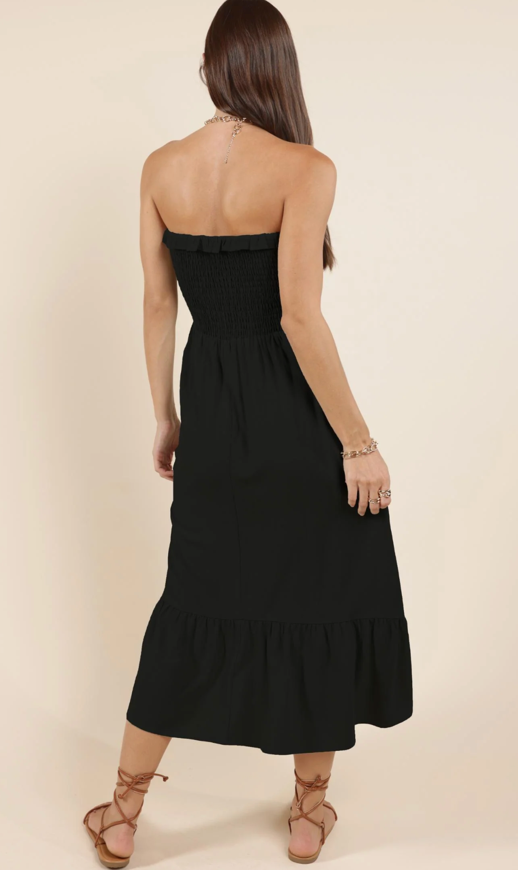 Sugarloaf Smocked Tube Midi Dress