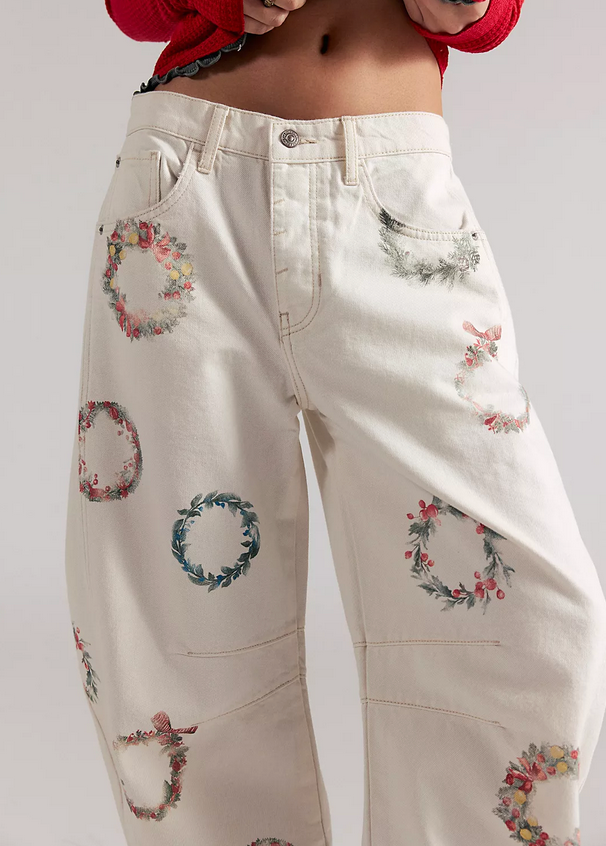 Good Luck Printed Barrel Pant