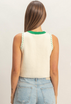 Clover Stitch Button Tank