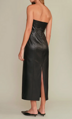 Emmet Strapless Faux Leather Dress