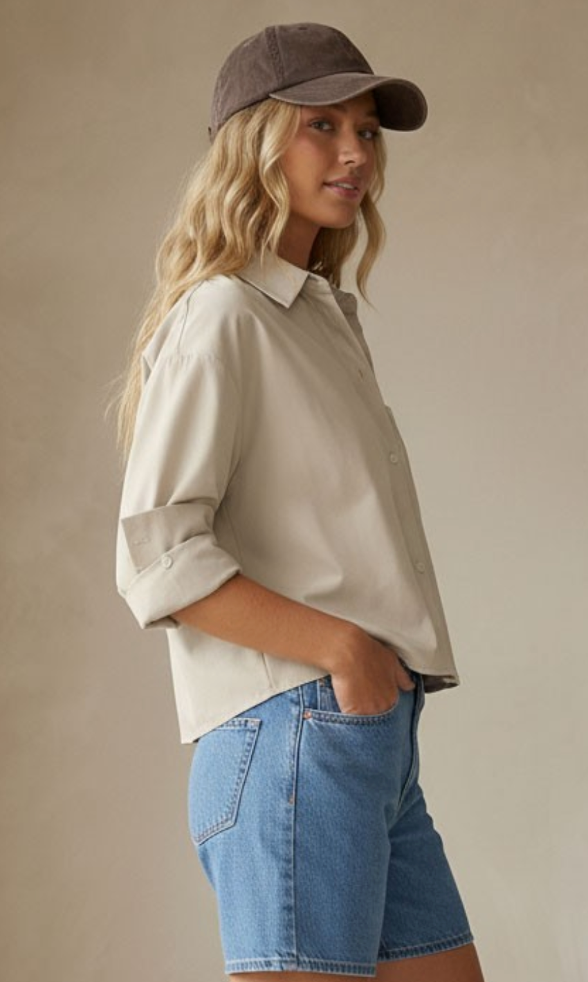 Harbor Cropped Button Up