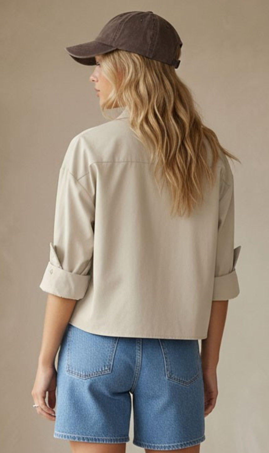 Harbor Cropped Button Up