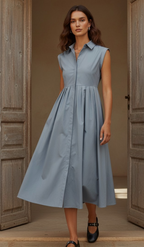 Linden Sleeveless Shirtdress