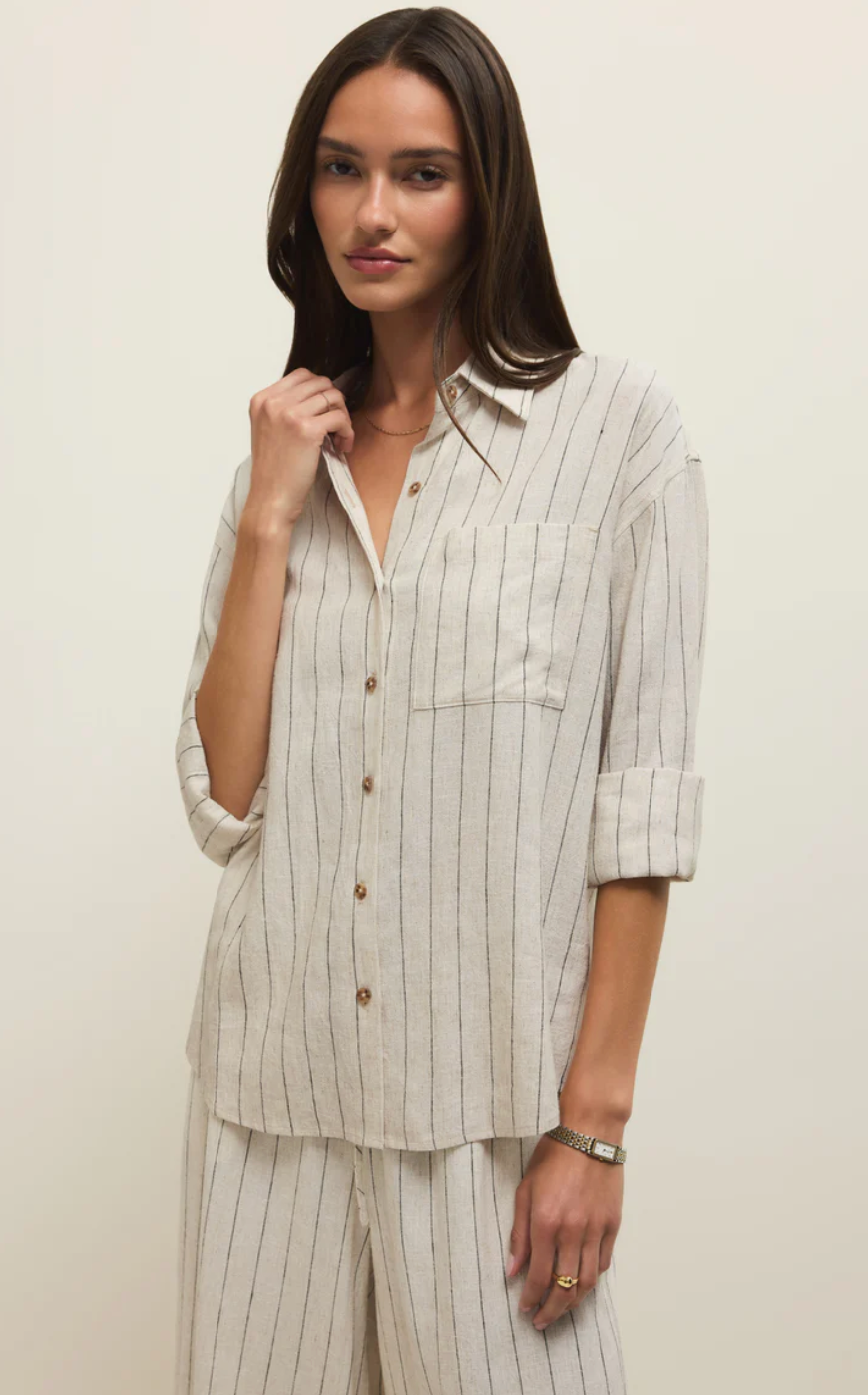 Alfie Striped Button Up