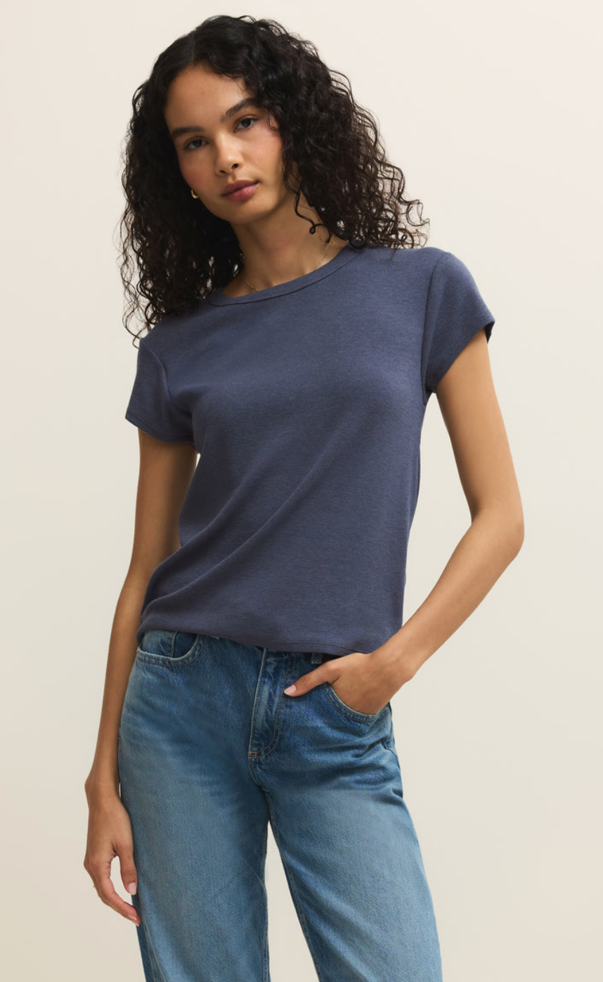 Renae Rib Short Sleeve Top