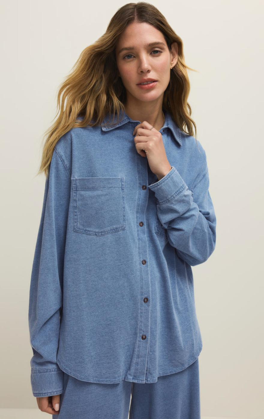 Reece Jersey Denim Shirt