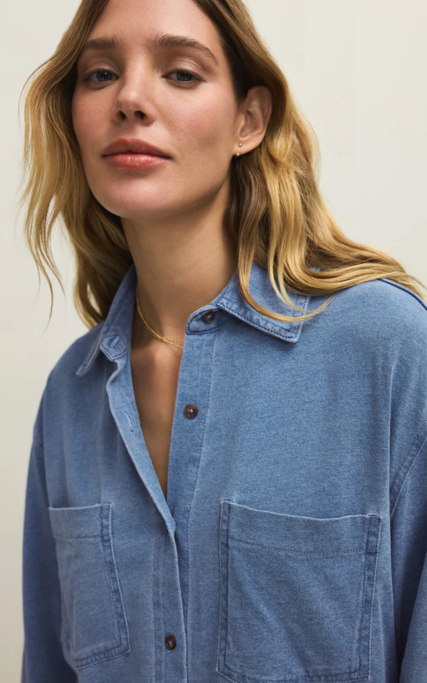 Reece Jersey Denim Shirt