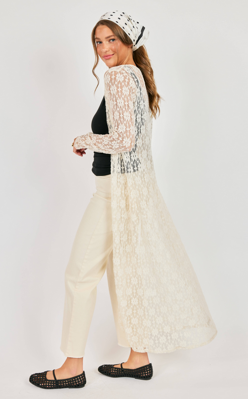 Letters Lace Cardgian