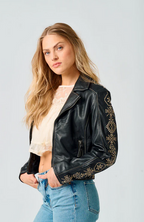 Cora Embriodered Leather Jacket