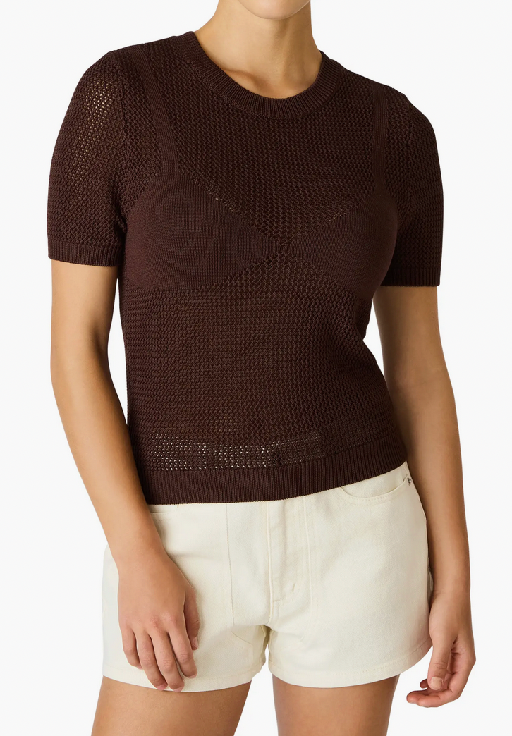 Blakeleee Open Stitch Short Sleeve Sweater