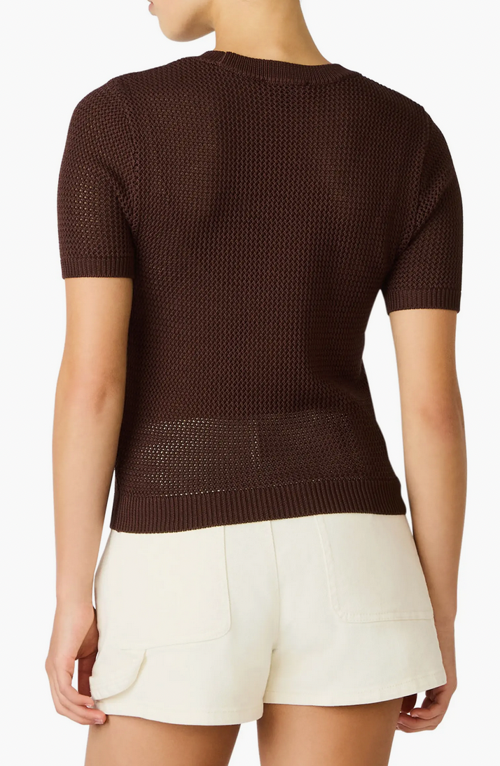 Blakeleee Open Stitch Short Sleeve Sweater